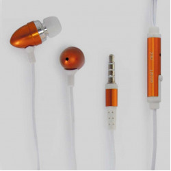 Метални handsfree слушалки тип тапа за iPhone, iPad и iPod – цвят оранжев