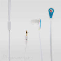 Handsfree слушалки с плосък кабел марка Genipu – цвят светло син