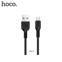 Кръгъл кабел тип USB към Micro USB марка HOCO с дължина 3 метра  – цвят черен