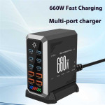 660W док станция с 10 порта - 6 USB Type-C и 4 USB изхода - 4