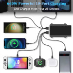 660W док станция с 10 порта - 6 USB Type-C и 4 USB изхода - 2