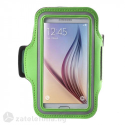 Спортна лента за ръка от неопрен за телефон с размери до 144x80мм – цвят зелен