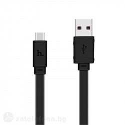 Плосък кабел тип USB към USB Type-C марка HOCO – цвят черен