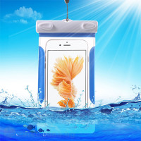 Универсален водоустойчив калъф с лента за телефони с размери до 160x90mm – син