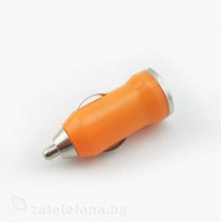 Зарядно за кола с USB изход - цвят оранжев