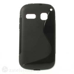 Силиконов калъф за Alcatel One Touch Pop C3 със S-образен дизайн - черен