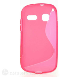 Силиконов калъф за Alcatel One Touch Pop C3 със S-образен дизайн - ярко розов