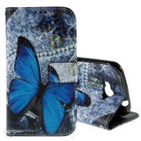 Калъф тип портмоне за Alcatel One Touch Pop C7 - синя пеперуда