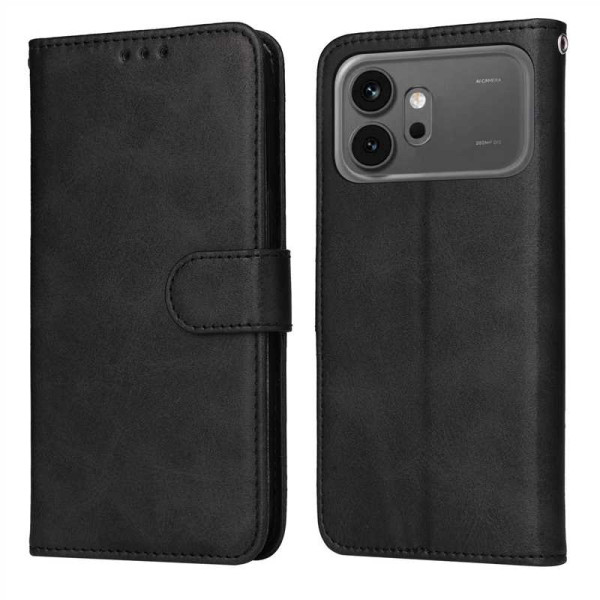 Кожен калъф тип портмоне за Honor 600/600 Pro - черен Кожен калъф тип портмоне за Honor 600/600 Pro - черен