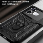 Хибриден гръб с кръгла стойка и слайдър за камера за Honor 600 Lite - черен - 3