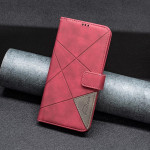 Кожен калъф тип портмоне марка BINFEN COLOR за Honor 600 Lite - червен със сив триъгълник - 3 Кожен калъф тип портмоне марка BINFEN COLOR за Honor 600 Lite - червен със сив триъгълник - 3