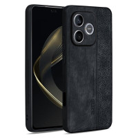 Силиконов гръб с покритие от кожа марка AZNS за Honor 600 Lite - черен