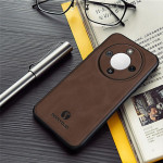 Силиконов гръб с покритие от кожа марка ANNYOJO за Honor Magic8 Lite - винено червен - 0 Силиконов гръб с покритие от кожа марка ANNYOJO за Honor Magic8 Lite - винено червен - 0