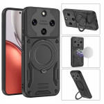 Хибриден гръб с кръгла метална стойка за Honor Magic8 Lite - черен - 2