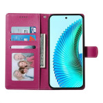 Кожен калъф тип портмоне за Honor Magic8 Lite - ярко розов - 2 Кожен калъф тип портмоне за Honor Magic8 Lite - ярко розов - 2