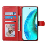 Кожен калъф тип портмоне за Honor Magic8 Lite - червен - 0 Кожен калъф тип портмоне за Honor Magic8 Lite - червен - 0