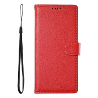 Кожен калъф тип портмоне за Honor Magic8 Lite - червен