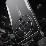 Алуминиев гръб за Honor Magic8 Lite - черен със сребрист ръб - 0