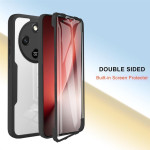 Цялостен гръб от силикон и пластмаса за Honor Magic8 Lite - прозрачен с черна рамка - 2