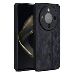 Силиконов гръб с покритие от кожа марка AZNS за Honor Magic8 Lite - черен