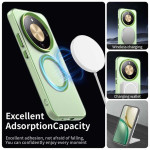 Полупрозрачен хибриден гръб с вграден магнит MAGSAFE за Honor Magic8 Lite - зелена рамка - 1