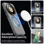 Полупрозрачен хибриден гръб с вграден магнит MAGSAFE за Honor Magic8 Lite - черна рамка - 2