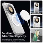 Полупрозрачен хибриден гръб с вграден магнит MAGSAFE за Honor Magic8 Lite - бяла рамка - 0