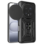 Хибриден гръб с кръгла стойка и слайдър за камера за Honor Magic8 Pro - черен