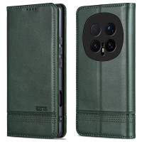 Кожен калъф страничен flip марка AZNS за Honor Magic8 Pro – тъмно зелен