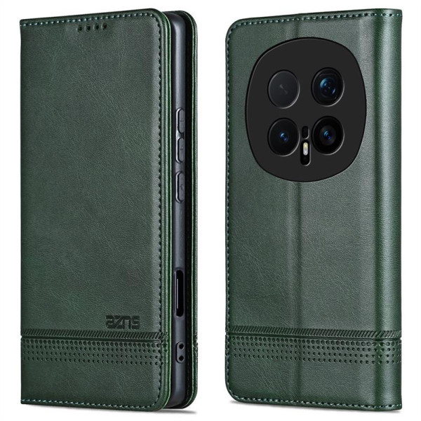 Кожен калъф страничен flip марка AZNS за Honor Magic8 Pro – тъмно зелен Кожен калъф страничен flip марка AZNS за Honor Magic8 Pro – тъмно зелен