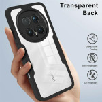 Цялостен гръб от силикон и пластмаса за Honor Magic8 Pro - прозрачен с черна рамка - 4