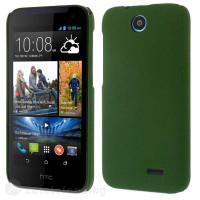 Пластмасов калъф за HTC Desire 310 с пясъчна текстура - тъмно зелен