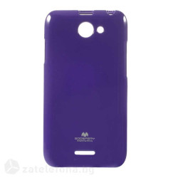 Гланциран силиконов калъф марка Mercury с лъскави частици за HTC Desire 516 &ndash; лилав
