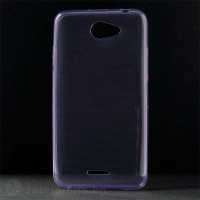 Тънък прозрачен силиконов калъф за HTC Desire 516 - лилав