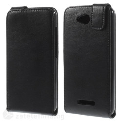 Кожен калъф flip за HTC Desire 616 - черен