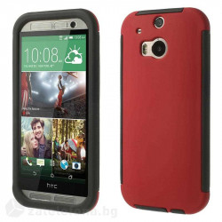 Цялостен калъф за HTC One M8 - червен