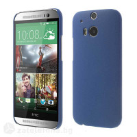 Пластмасов калъф за HTC One M8 с пясъчна текстура - тъмно син