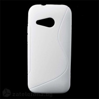 Силиконов калъф за HTC One mini 2 със S-образен дизайн - бял