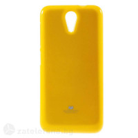 Гланциран силиконов калъф марка Mercury с лъскави частици за HTC Desire 620 – жълт
