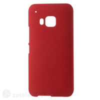 Пластмасов калъф за HTC One M9 с пясъчна текстура - червен