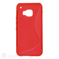 Силиконов калъф за HTC One M9 със S-образен дизайн  - червен