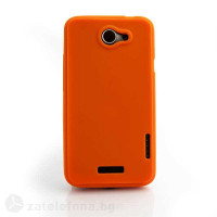 Силиконов калъф за HTC One X - оранжев