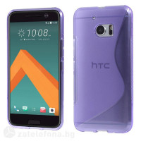 Силиконов калъф за HTC 10 със S-образен дизайн  - лилав