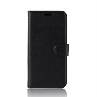 Кожен калъф тип портмоне за HTC Desire 12 - черен