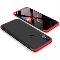 Цялостен гръб за Huawei P20 Lite - черно с червено