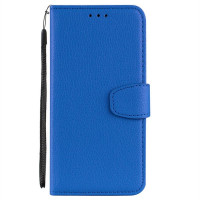 Кожен калъф тип портмоне за Huawei P20 Lite - син