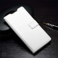 Кожен калъф тип портмоне с гладка кожа за Huawei Ascend P9 Lite - бял