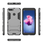 Хибриден калъф със стойка за Huawei P Smart - сив