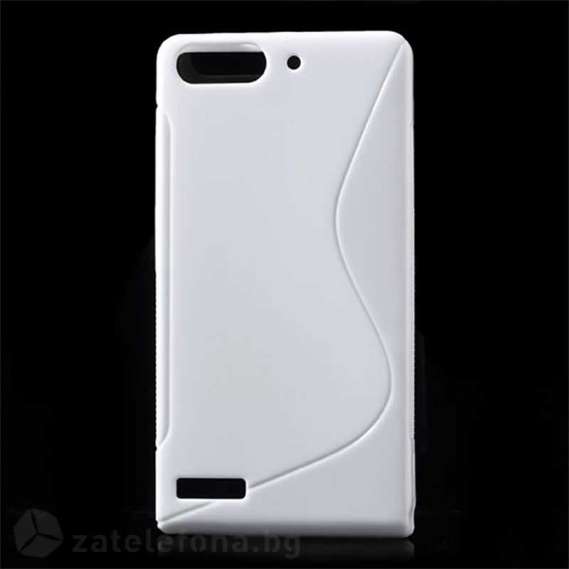 Leesbaarheid Sada muis Силиконов калъф за Huawei Ascend G6 със S-образен дизайн - бял