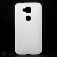 Силиконов калъф за Huawei G8 със S-образен дизайн - бял